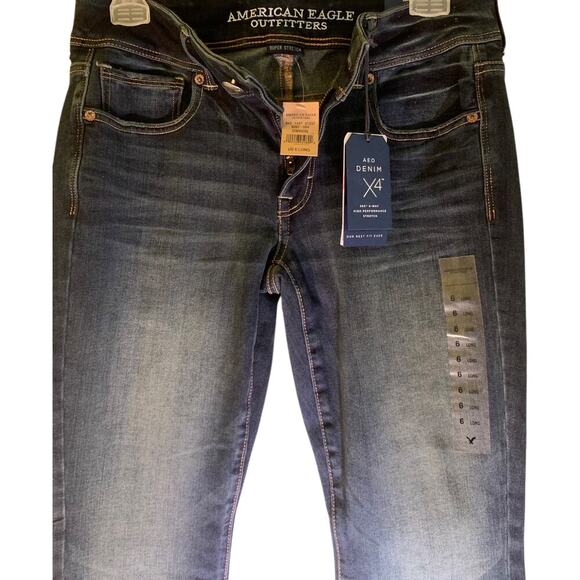 American Eagle Outfitters X4 Kick Boot Super Stretch Denim Midrise-Size 6 Tall - Picture 4 of 11